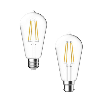 7W LED Dimmable Pear Shape Filament Clear Globe - B22/E27-GLOBES-Domus