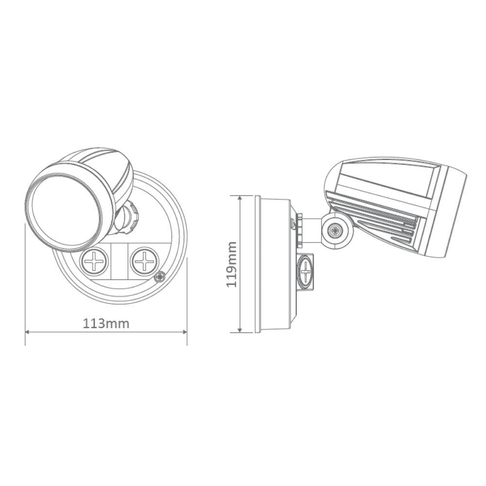 Domus MURO-13 - 13W LED Single Head Exterior Spotlight IP54 Silver - 5000K-OUTDOOR-Domus