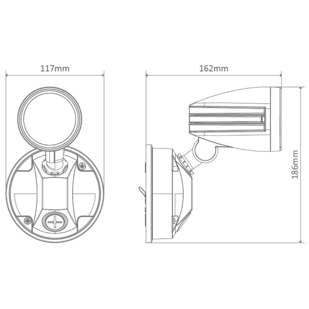 Domus MURO-15 - 15W LED Single Head Exterior Spotlight IP54 - 5000K-OUTDOOR-Domus