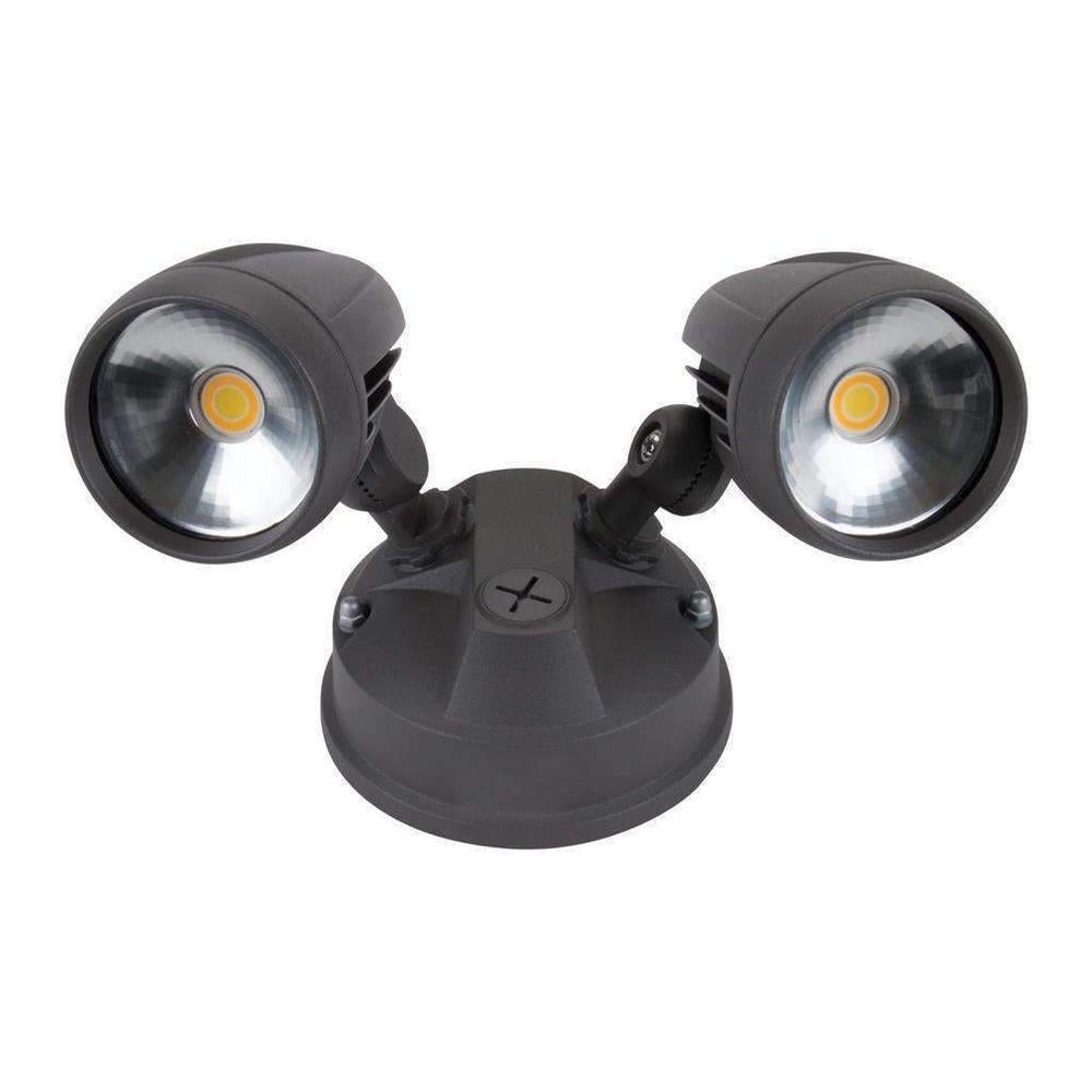 Domus MURO-PRO-30 - 30W LED Tri-Colour Twin Head Exterior Spotlight IP54-OUTDOOR-Domus