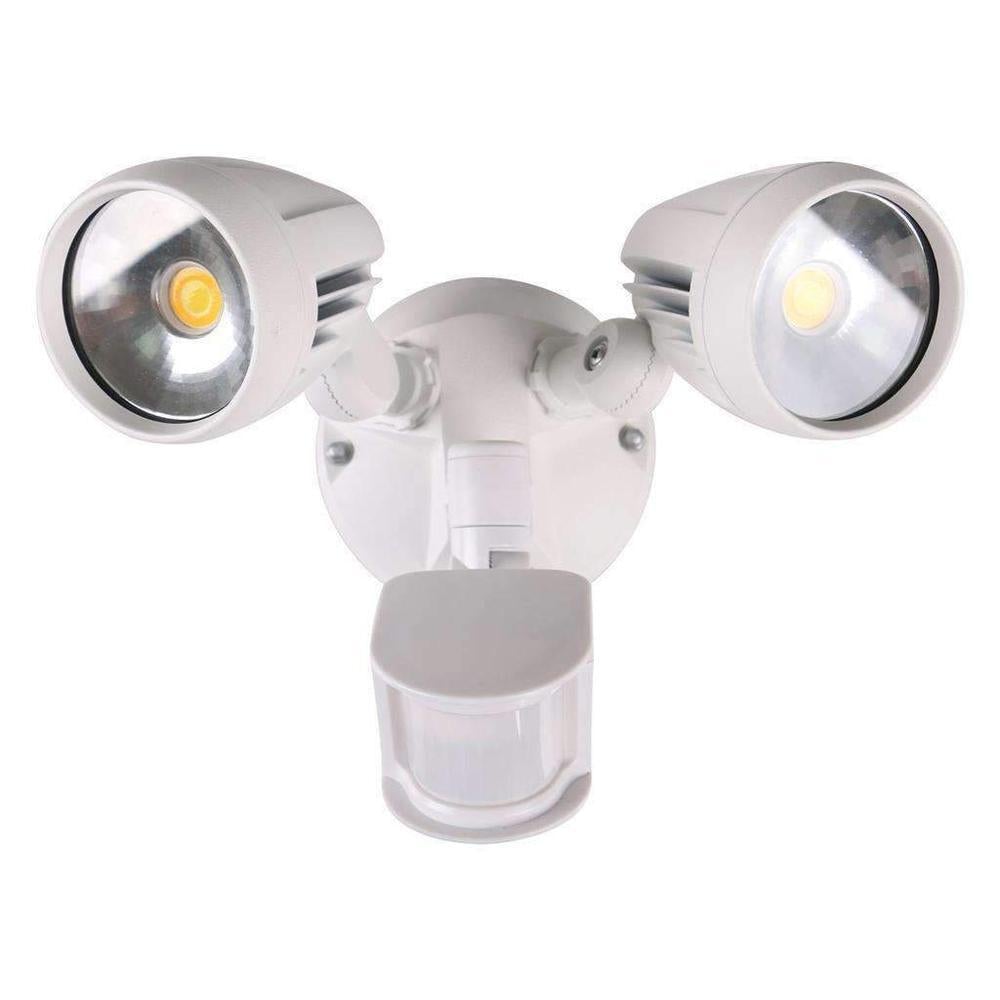 Domus MURO-PRO-30S - 30W LED Tri-Colour Twin Head Exterior Spotlight With Sensor IP44-OUTDOOR-Domus