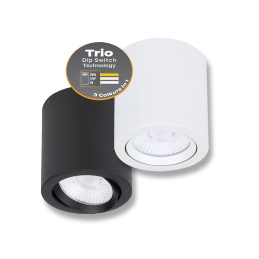 Domus NEO-SM-TILT-TRIO - 10W/20W LED Tri-Colour Dimmable Tiltable Surface Mount Downlight-DOWNLIGHTS-Domus Lighting