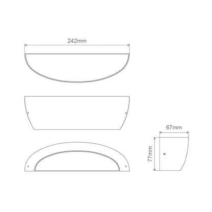 Domus SINTA-8 - 8W LED Dimmable Tri-Colour Interior Up/Down Wall Light - TRIO-INDOOR-Domus Lighting