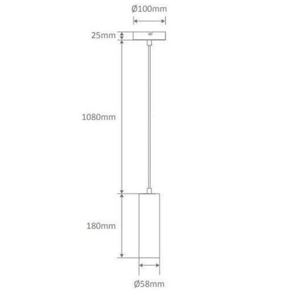 Domus STAR-PD-180-10W - 10W LED Cylindrical Pendant Kopy, PENDANTS, domus-star-pd-180-10w-10w-led-cylindrical-pendant