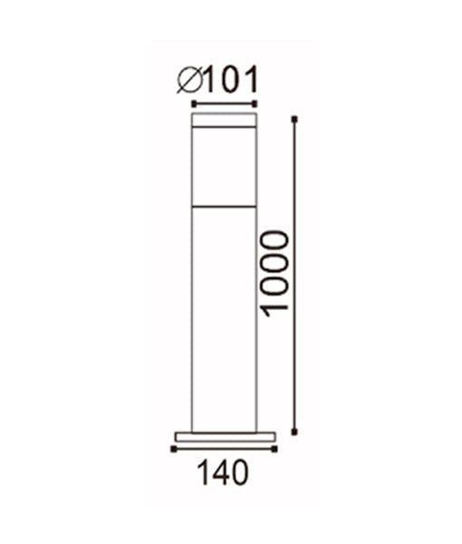 Elanora Exterior Long Bollard ES 304 Stainless Steel IP44 1000mm - CLA1615L-Bollard Lights-CLA Lighting