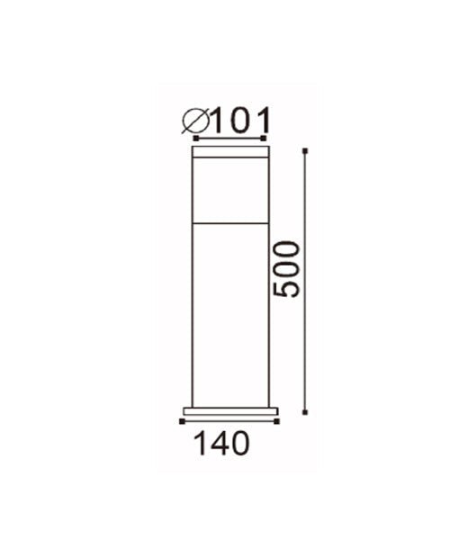 Elanora Exterior Short Bollard ES 304 Stainless Steel IP44 500mm - CLA1615S-Bollard Lights-CLA Lighting