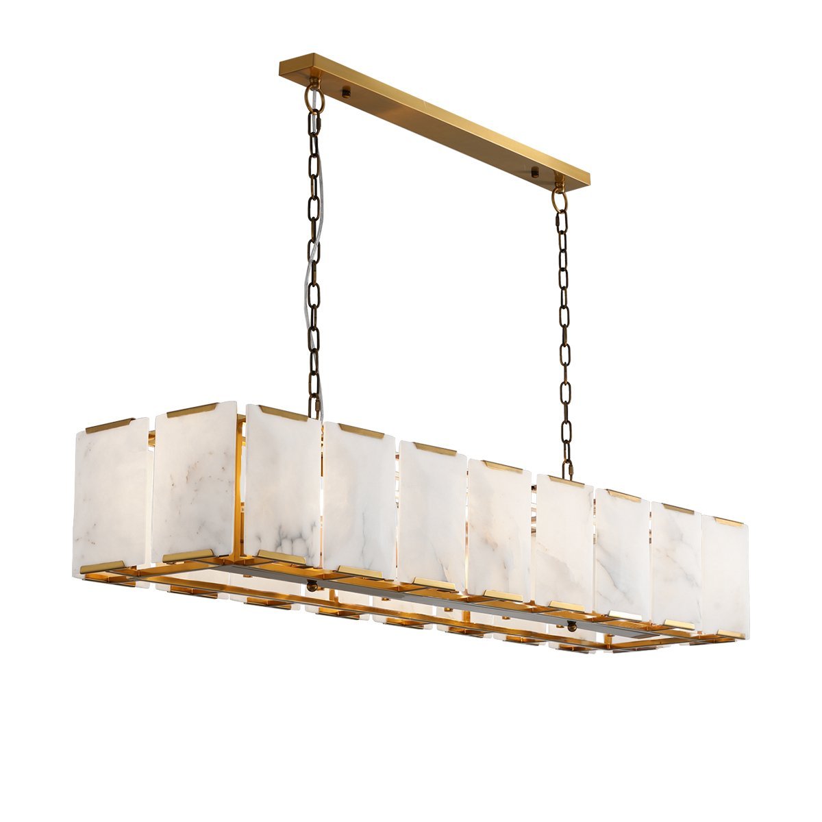 Florence Alabaster Pendant - Linear Antique Brass--CAFE Lighting & Living