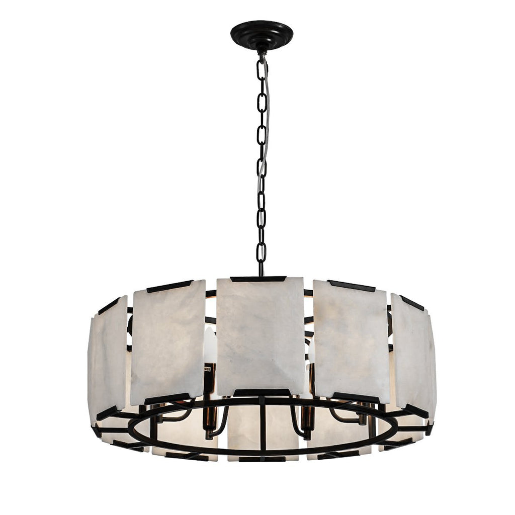 Florence Alabaster Pendant - Round Black--CAFE Lighting & Living