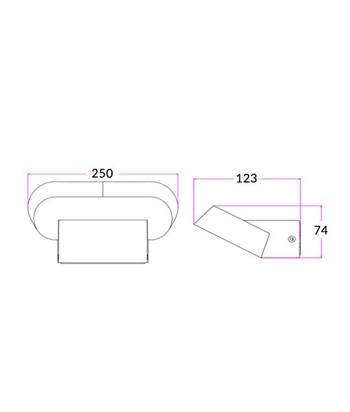 GLANS Exterior LED Surface Mounted Wall Light Dark Grey 13W 3000K IP65 - GLANS03-Exterior Wall Lights-CLA Lighting