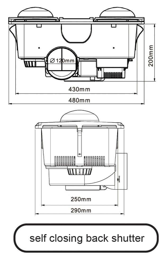 Innolux Ultra 2 Bathroom Instant Heat, Light and Exhaust Fan