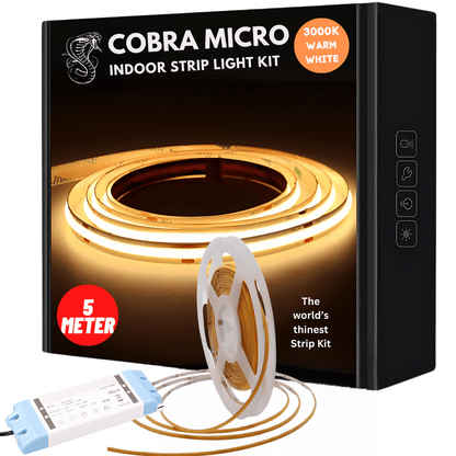 5 meter COBRA Pro Micro 25W Dotless LED Strip Kit - 3000K Warm White