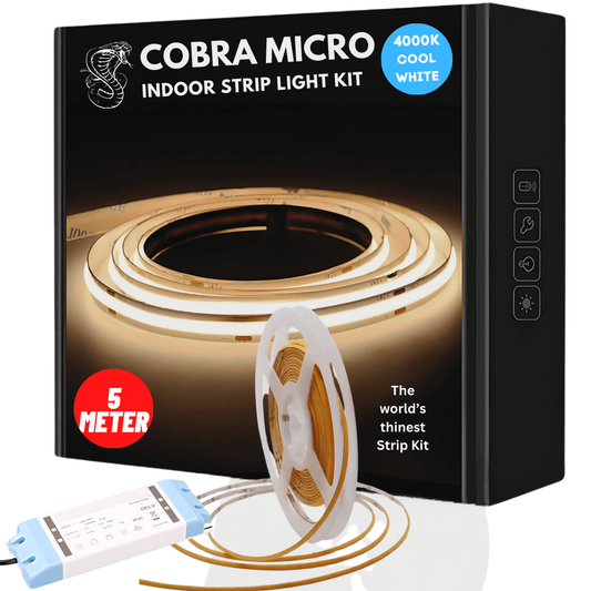 5 meter COBRA Pro Micro 25W Dotless LED Strip Kit - 4000K Cool White