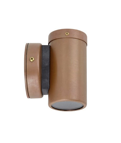 GU10 Exterior Single Fixed Wall Pillar Light Aged Copper IP54 - PG1FCECA-Exterior Wall Lights-CLA Lighting