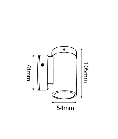 GU10 Exterior Single Fixed Wall Pillar Light Copper IP54 - PG1FCEC-Exterior Wall Lights-CLA Lighting