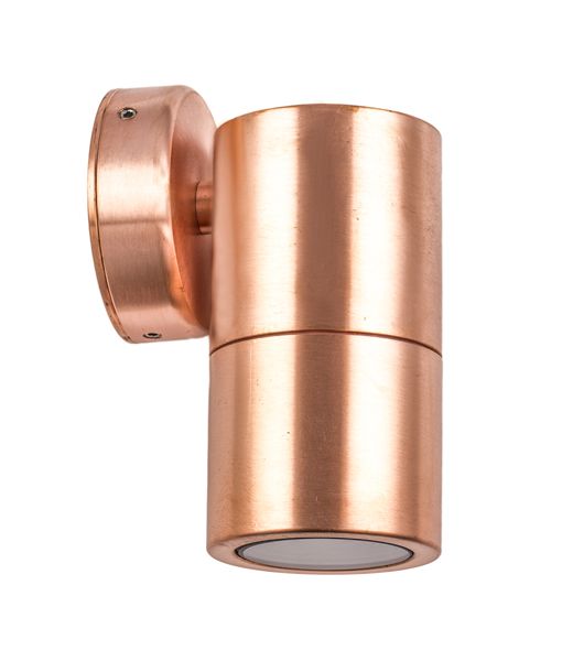 GU10 Exterior Single Fixed Wall Pillar Light Copper IP65 - PG1FC-Exterior Wall Lights-CLA Lighting