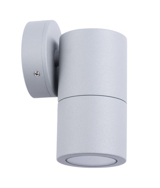 GU10 Exterior Single Fixed Wall Pillar Light Matt Grey IP65 - PG1FSIL-Exterior Wall Lights-CLA Lighting