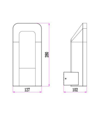 HATHOR Exterior LED Wall Light Dark Grey 9W 3000K IP54 - HATHOR1-Exterior Wall Lights-CLA Lighting