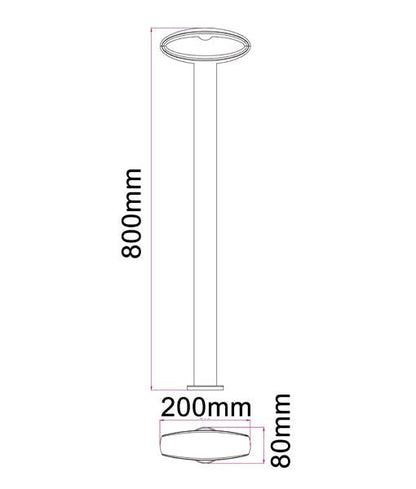 HORUS Exterior LED Bollard Long Black 9W 3000K IP54 800mm - HORUS4-Bollard Lights-CLA Lighting