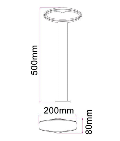 HORUS Exterior LED Bollard Medium Black 9W 3000K IP54 500mm - HORUS3-Bollard Lights-CLA Lighting