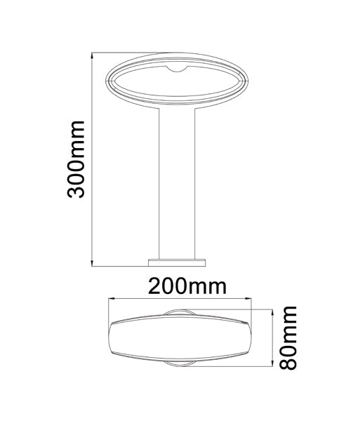 HORUS Exterior LED Bollard Short Black 9W 3000K IP54 300mm - HORUS2-Bollard Lights-CLA Lighting