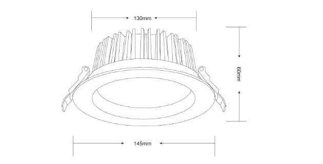 INFINITE 301 15W COB Tri Colour Dimmable LED Downlight 130mm cut out Dropli, LED Downlight, infinite-301-15w