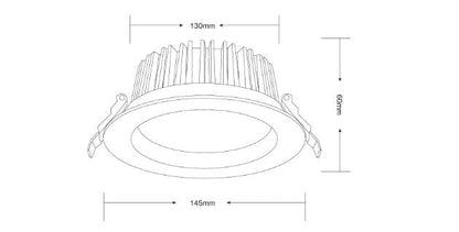 INFINITE 301 15W COB Tri Colour Dimmable LED Downlight 130mm cut out Dropli, LED Downlight, infinite-301-15w