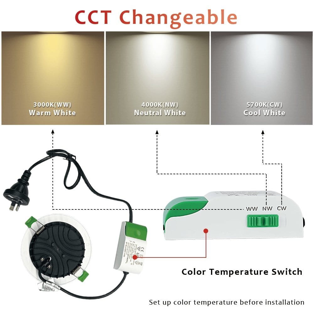 INFINITE 302 40W Tri-Colour LED Downlight 190mm cut out-LED downlight-COPY