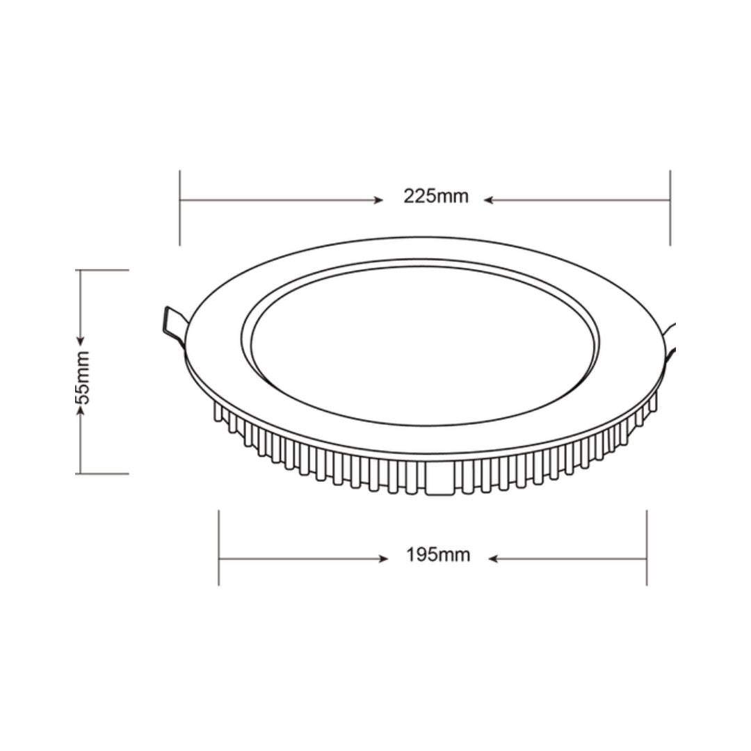 INFINITE 303 30W Tri-Colour Dimmable Aluminium LED Downlight 195mm cut out-LED downlight-LC