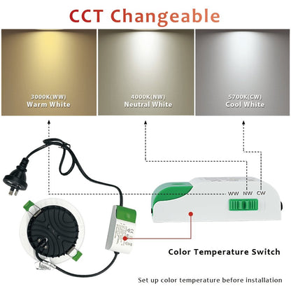 INFINITE 303 30W Tri-Colour Dimmable Aluminium LED Downlight 195mm cut out-LED downlight-LC