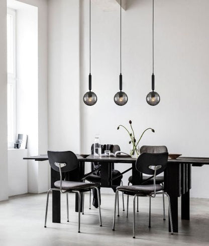 Interior Black Smoke Spherical Glass Shape 3 Light Island Pendant - TRATTINO2X3S-Island Pendant Lights-CLA Lighting