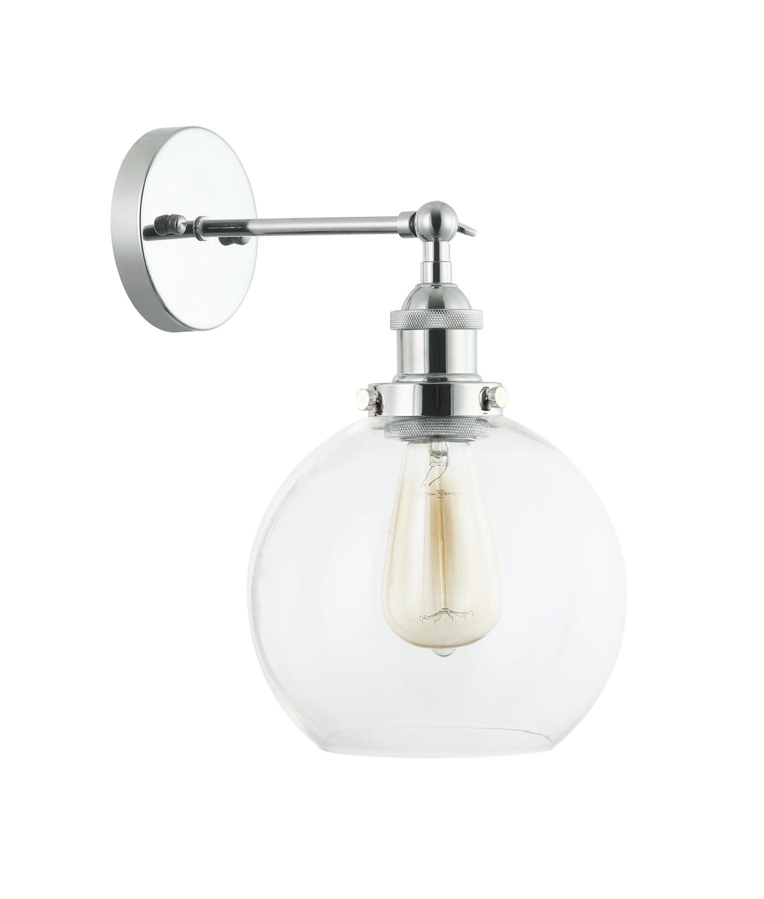 Interior Clear Wine Glass Shape With Chrome Highlight 1 Light Wall Light - PESINI4W-Wall Sconce-CLA Lighting