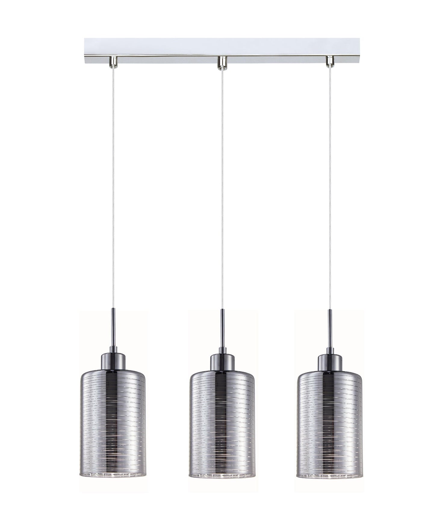 Interior Iron & Chrome Glass 3 Light Island Pendant - ESPEJO1X3S-Island Pendant Lights-CLA Lighting