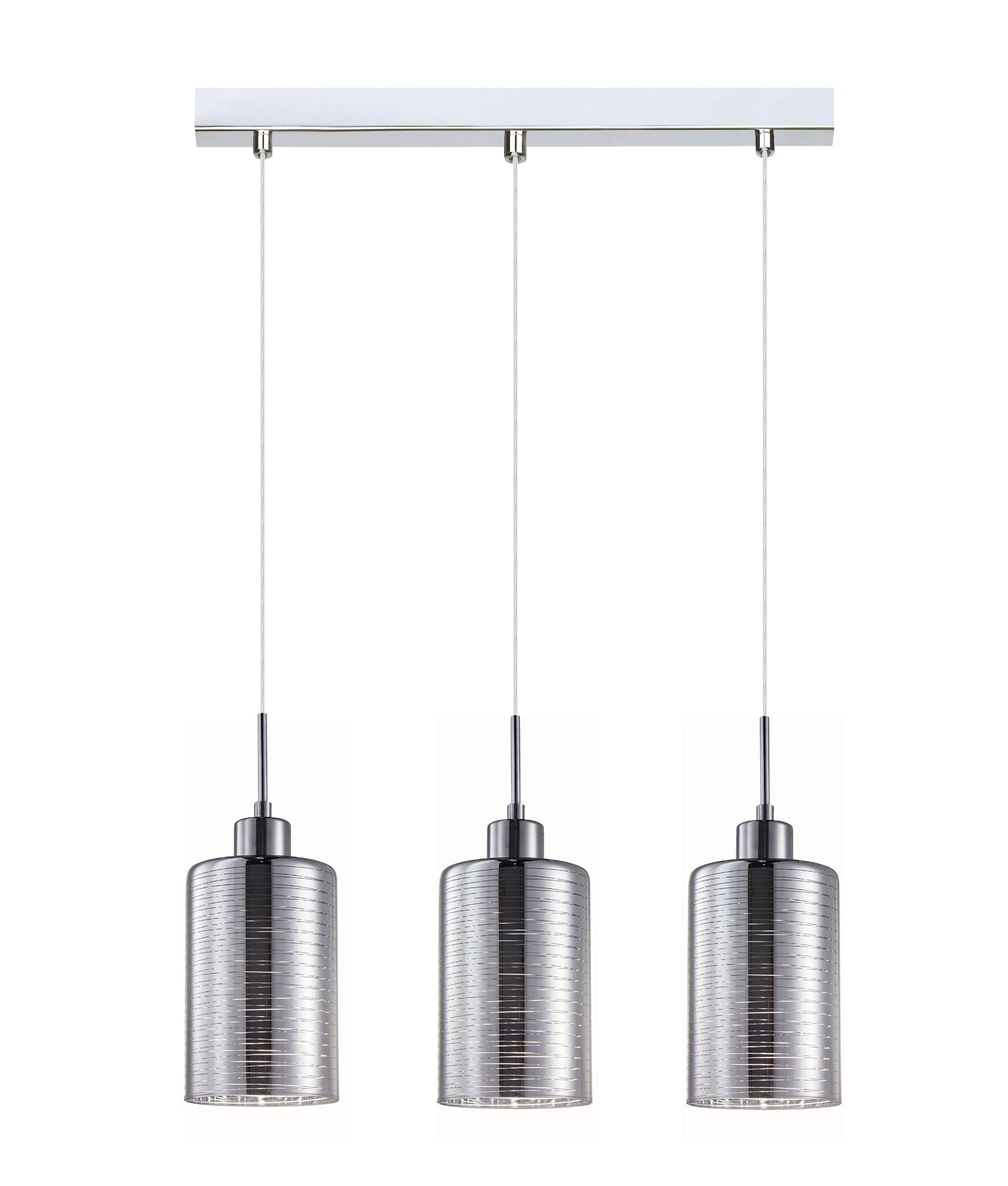 Interior Iron & Chrome Glass 3 Light Island Pendant - ESPEJO1X3S-Island Pendant Lights-CLA Lighting