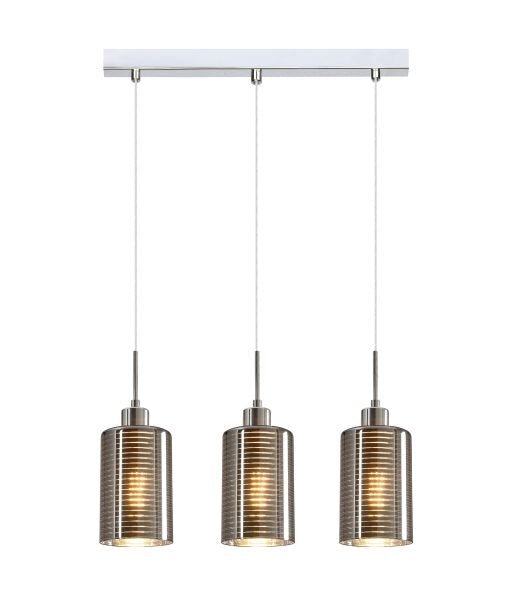 Interior Iron & Chrome Glass 3 Light Island Pendant - ESPEJO1X3S-Island Pendant Lights-CLA Lighting