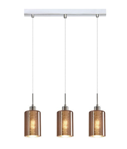 Interior Iron & Rose Gold Glass 3 Light Island Pendant - ESPEJO2X3S-Island Pendant Lights-CLA Lighting