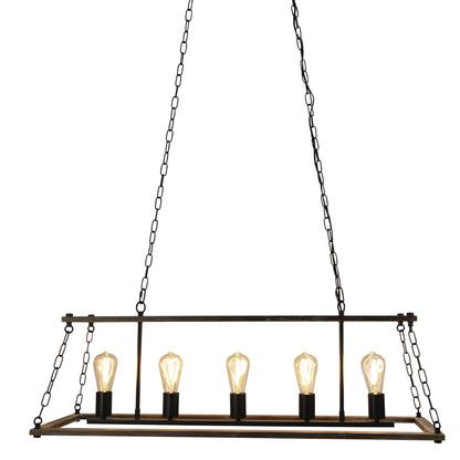 Island 5 Light Pendant Natural / Black - SL65115-Island Pendant Lights-Oriel Lighting