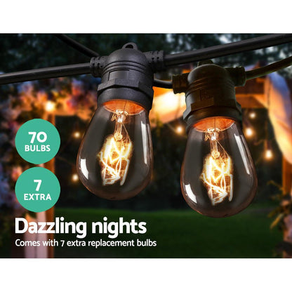 65m Festoon String Lights Christmas Bulbs Party Wedding Garden Party-Occasions > Lights-Dropli