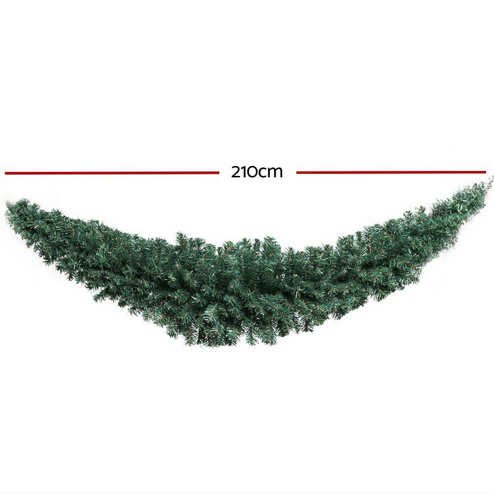 Christmas Garland 2.1M Xmas Tree Decoration Green-Occasions > Christmas-Dropli