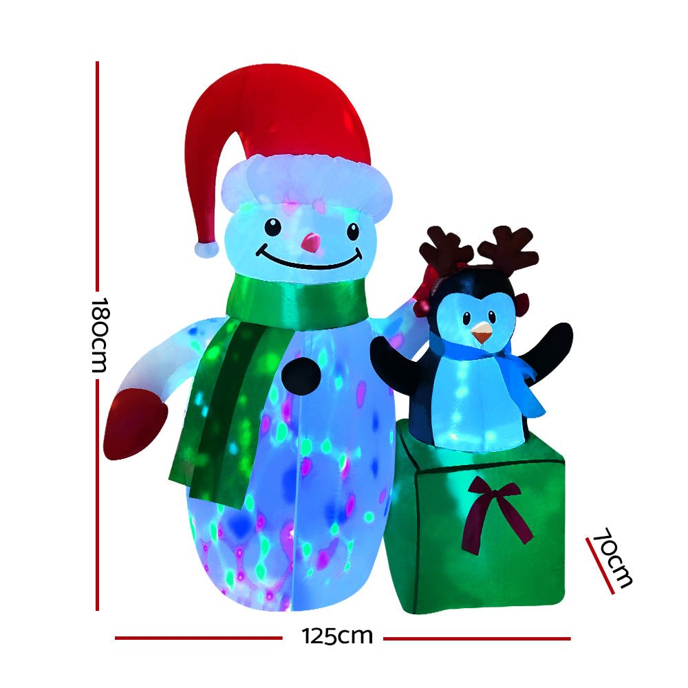 Inflatable Christmas 1.8M Snowman LED Lights Outdoor Decorations-Occasions > Christmas-Dropli