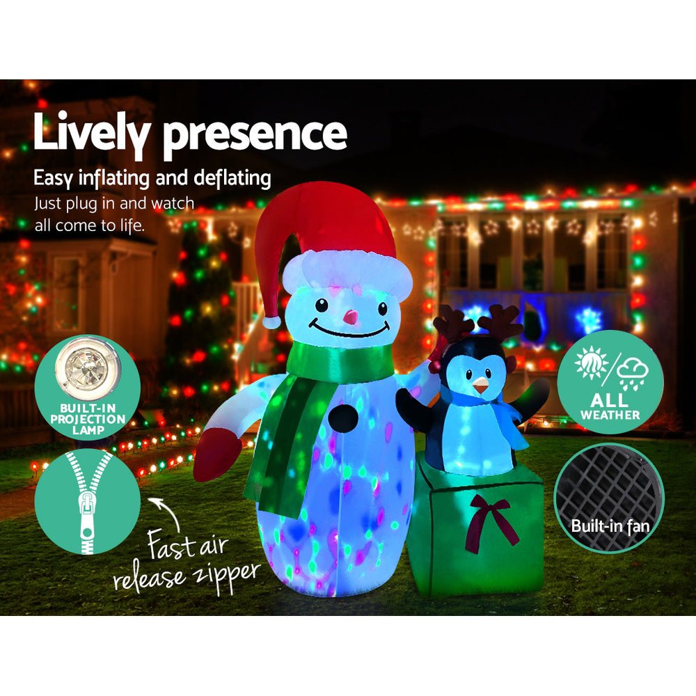 Inflatable Christmas 1.8M Snowman LED Lights Outdoor Decorations-Occasions > Christmas-Dropli