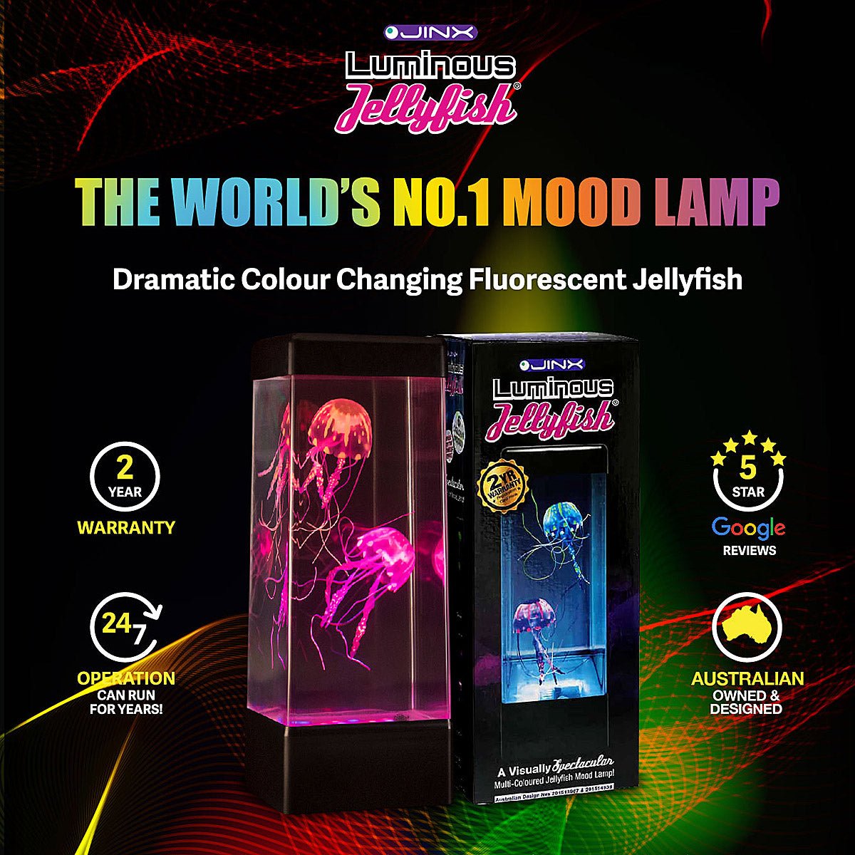 JINX Luminous Jellyfish Lamp-Home & Garden > Lighting-Koala Lamps and Lighting