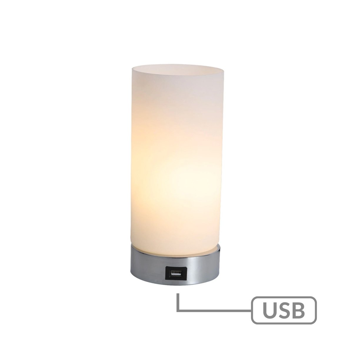 Julie Cylinder Touch Lamp with USB Port-Home & Garden > Lighting-Dropli