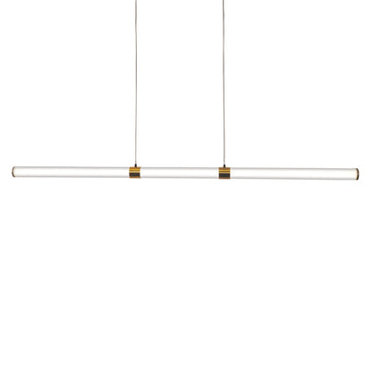 KALLITA 30W Satin Brass LED Linear Pendant Light-Pendant Light-Oriel Lighting