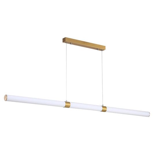 KALLITA 30W Satin Brass LED Linear Pendant Light-Pendant Light-Oriel Lighting