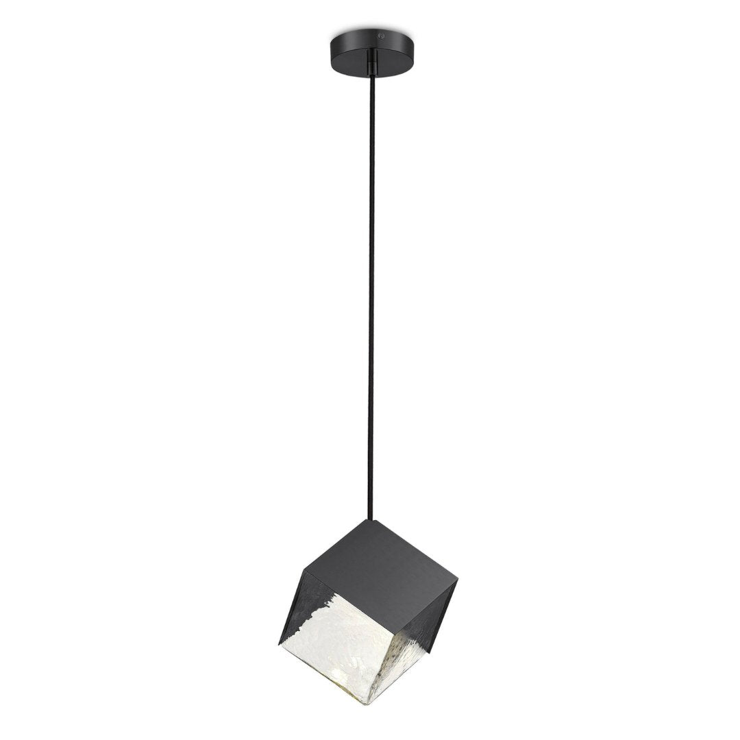 KUBO Black Glass Pendant Light-Pendant Light-Lighting Creations