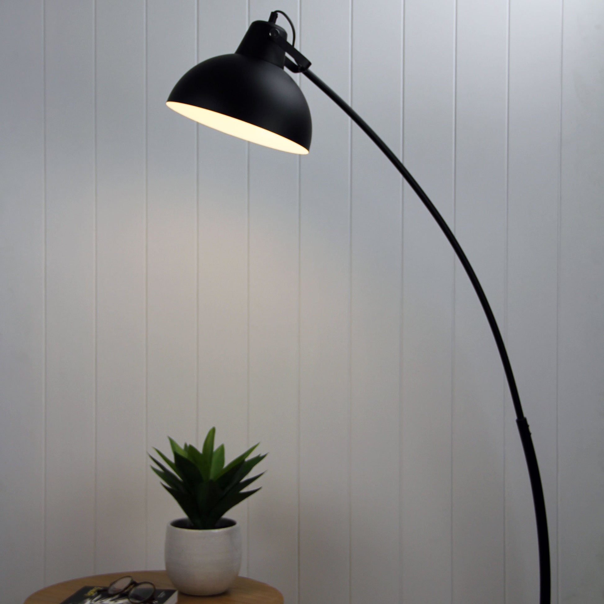 Lago 1 Light Floor Lamp Matt Black - OL93953BK-Floor Lamps-Oriel Lighting