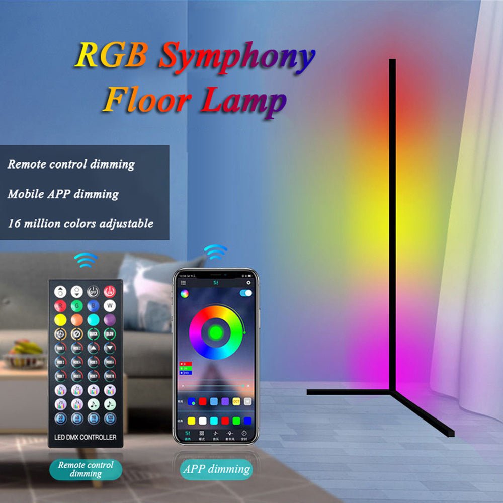 LED RGB DreamColour Smart Bluetooth Corner Floor Lamp-Home & Garden > Lighting-Dropli