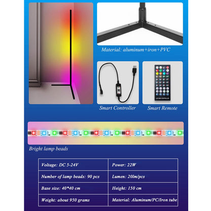 LED RGB DreamColour Smart Bluetooth Corner Floor Lamp-Home & Garden > Lighting-Dropli