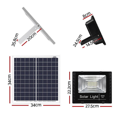 LED Solar Street Flood Light Remote Outdoor Security Lamp 60W-Home & Garden > Lighting-Dropli