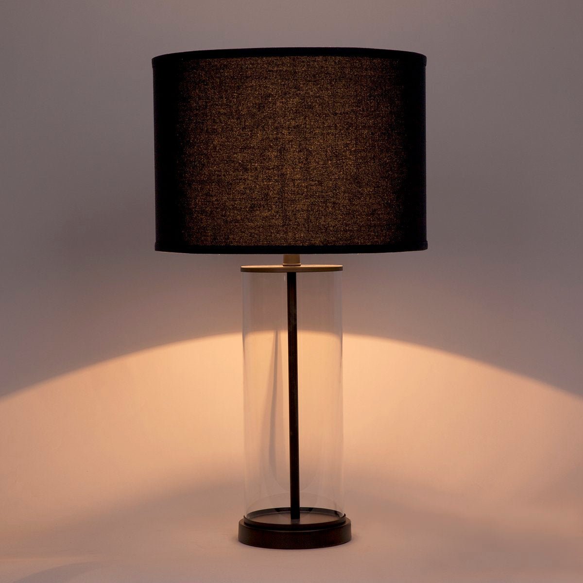 Left Bank Table Lamp - Black w Black Shade--Cafe Lighting and Living